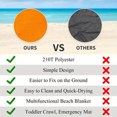 Waterproof Sandproof Mat 200x210cm Beach Mat For 5-8 Adults
