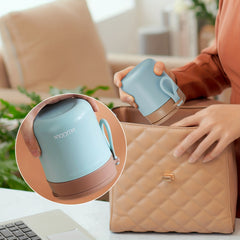 Pink Hot Insulated Water Cup with Foldable Spoon Leak Proof 15.2 Ounces