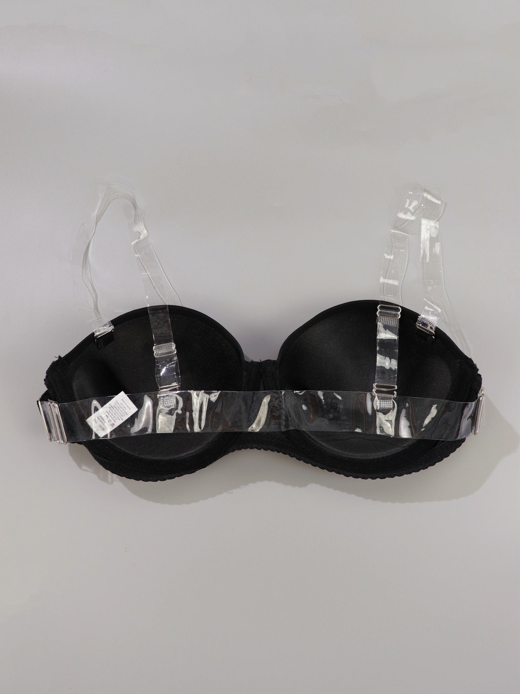 3pcs Solid Push Up Bras with Transparent Straps Women's Lingerie