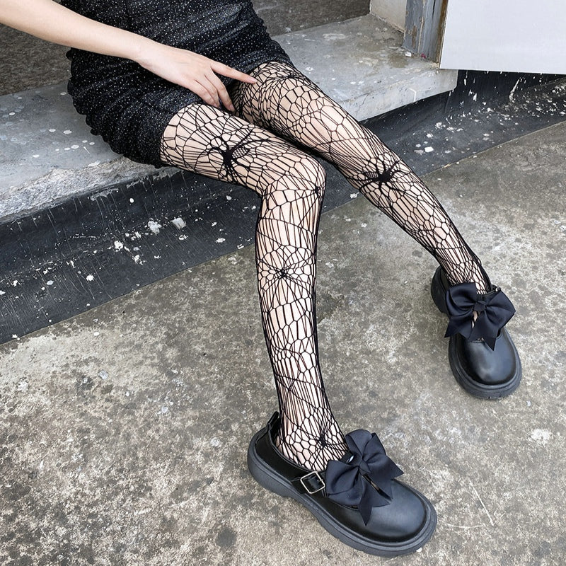 Spider Pattern Fishnet Stockings Tights