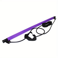 Purple Pilates Tension Band Sticks Fitness Exercise Body Shaping Yoga
