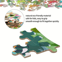 Dinosaur Puzzle Set for Kids Educational Toy in Iron Storage Box