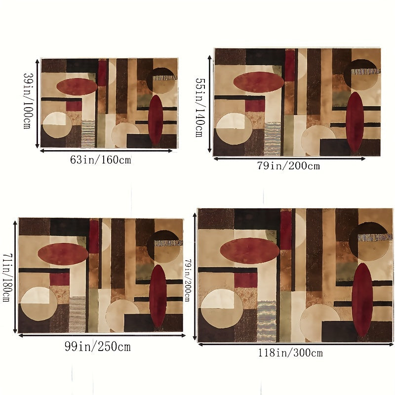 Geometry Chocolate Large Carpet For Living Room Bedroom Decor