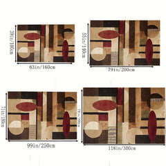 Geometry Chocolate Large Carpet For Living Room Bedroom Decor