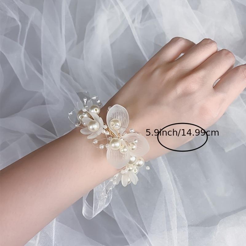 Pearl Wedding Flower Band & Headband Jewelry Set