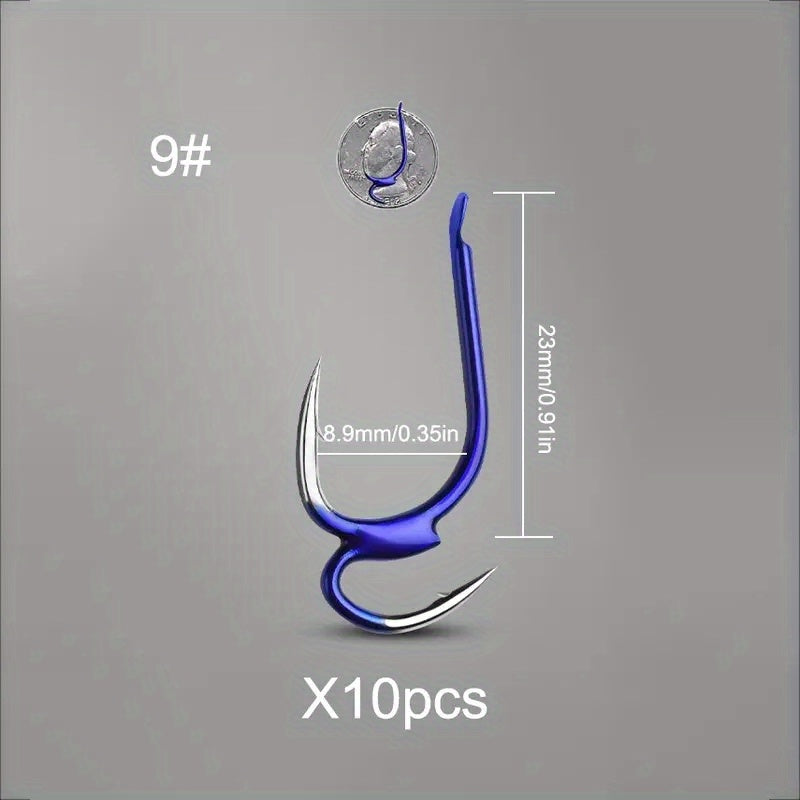 10pcs Circle Fish Hooks High Carbon Steel Barbed Hooks For Fishing