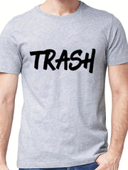 Men's Trash Print T shirt Casual Breathable Tee Men's Clothing