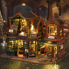 MAOMIYU 3D Wooden Bookshelf with 6 Compartments - Reddish Brown