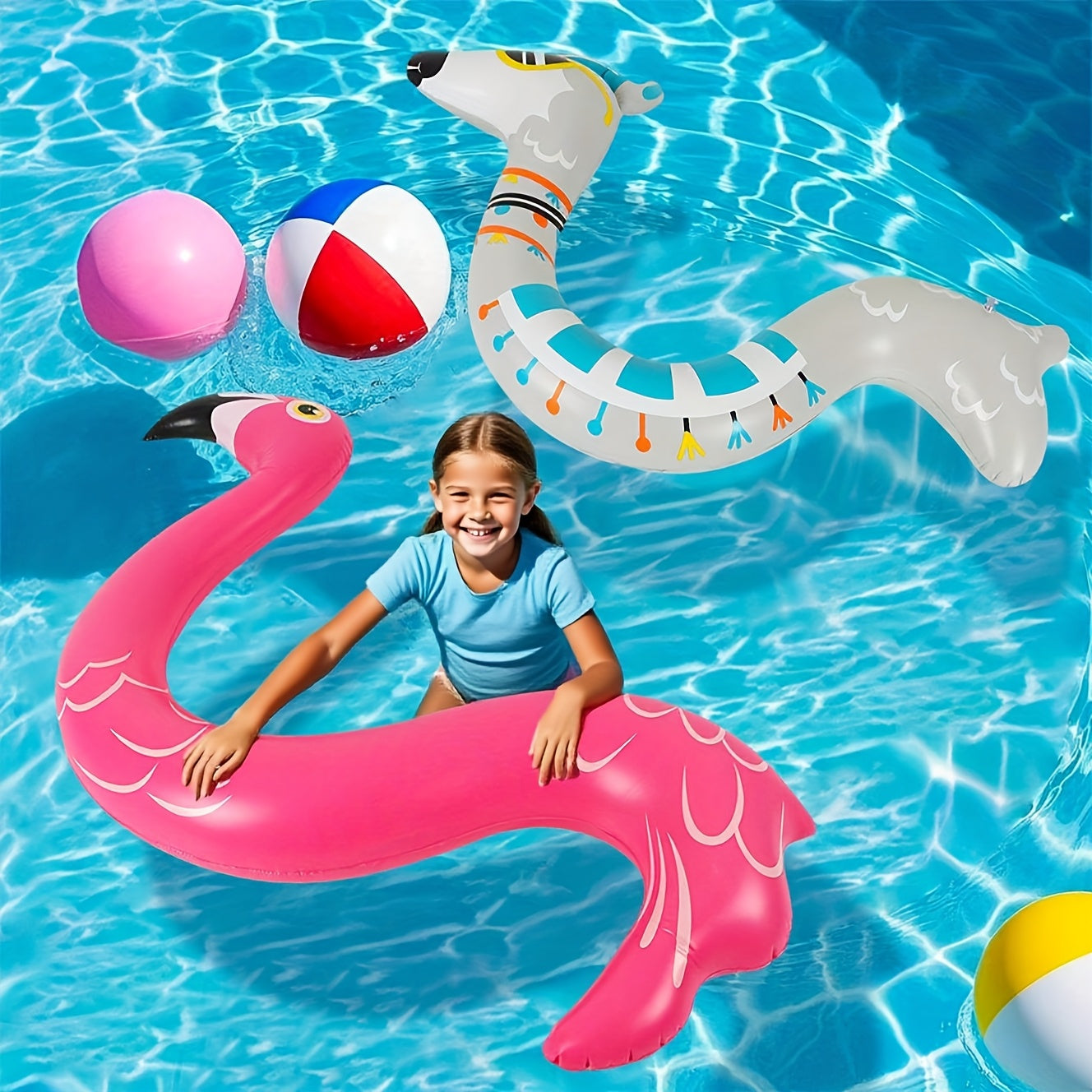 Alpaca Flamingo Pool Float Inflatable Swimming Decorations Fun Adult Summer