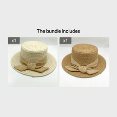 Kids Beach Vacation Sun Hat French Paper Grass Straw Hat Girl's Sun Hat