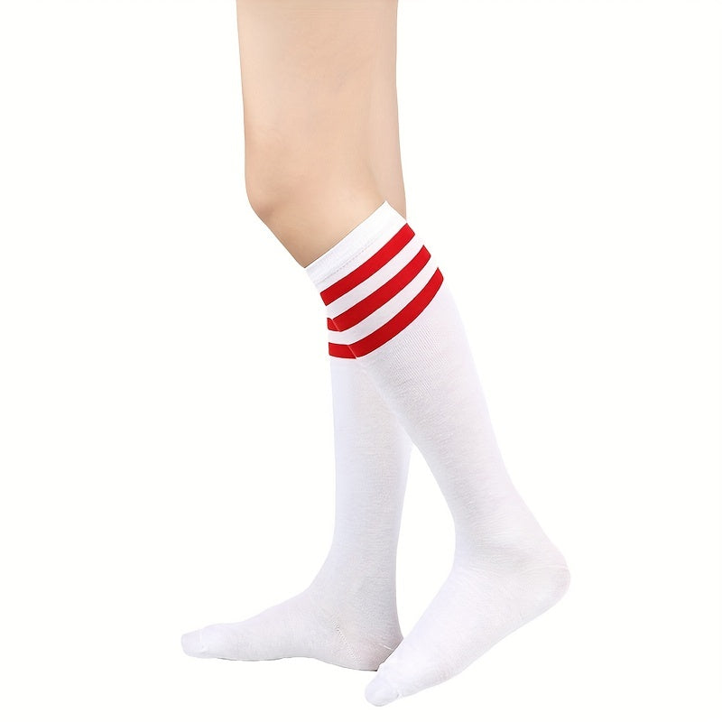 Striped Calf Socks Knee High Women's Stockings