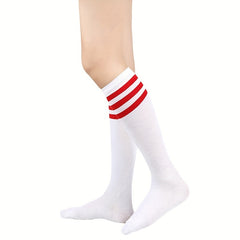 Striped Calf Socks Knee High Women's Stockings