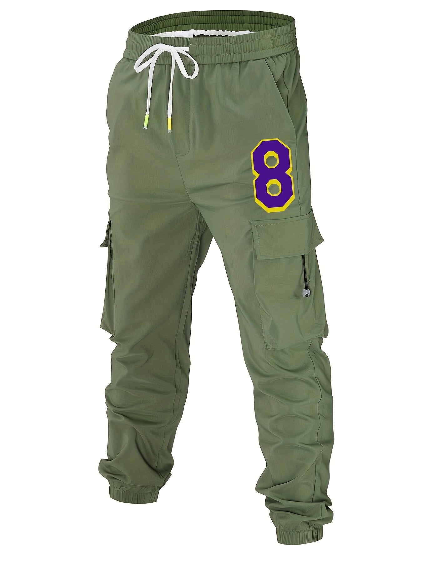 Men's Cargo Pants Drawstring Flap Pocket Loose Jogger