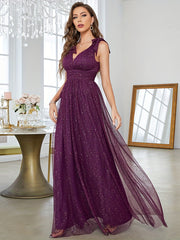 Ruched Waist Bow Strap Bridesmaid Dress Dress For Wedding Party