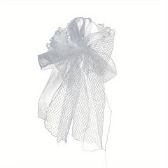 Romantic Bridal Veil with Butterfly Motifs & Lace Trim