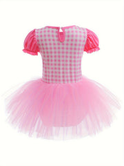 100% Cotton Sweet Plaid Tutu Dress for Dance Gymnastics