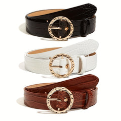 Vintage Animal Skin Pattern PU Belt for Women