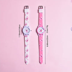 2pcs Butterfly Silicone Band Girls' Watch Set Non Waterproof Analog Quartz