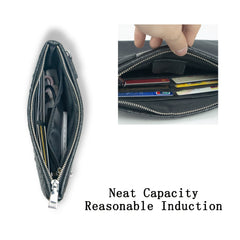 AODASI Crocodile Pattern Leather Wallet with Zipper Coin Pocket