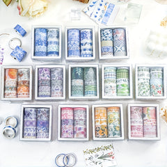 10 Pack Paper Tape Suits 8.5cm 7.5cm 3.5cm Small Fresh Flower Journal Tape