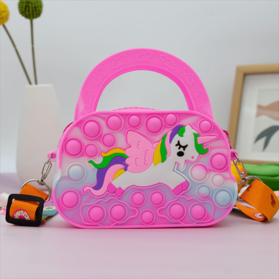 Kids Pony Silicone Crossbody Bag Girls Handbag
