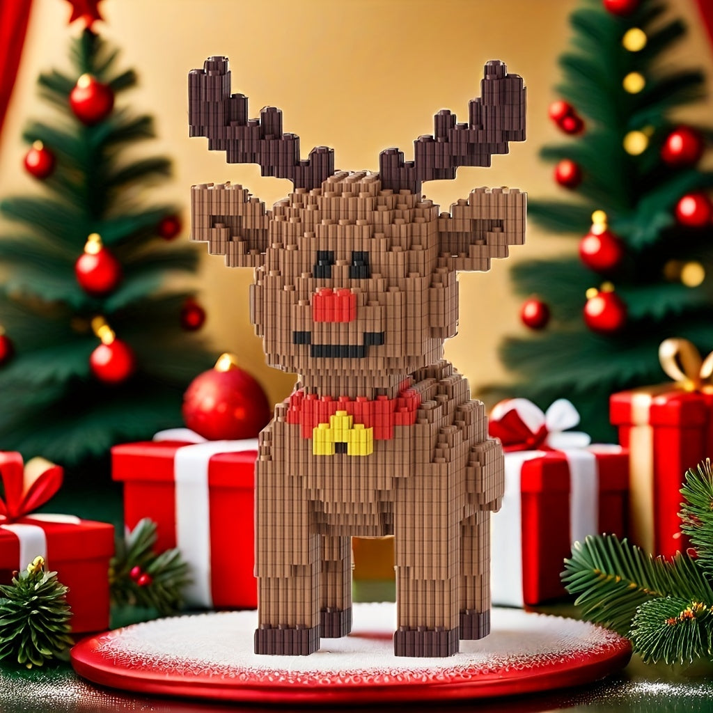 2500pcs Christmas Reindeer Building Block Set DIY 3D Puzzle Craft Toy
