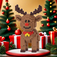 2500pcs Christmas Reindeer Building Block Set DIY 3D Puzzle Craft Toy