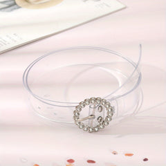 Stylish Rhinestone Eyelet Belt with Buckle for Women