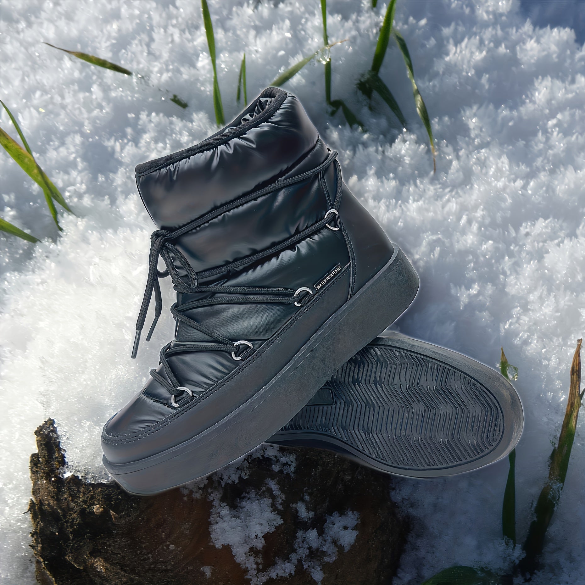 Women's Snow Boots Fleece Lined Waterproof Lace Up M
