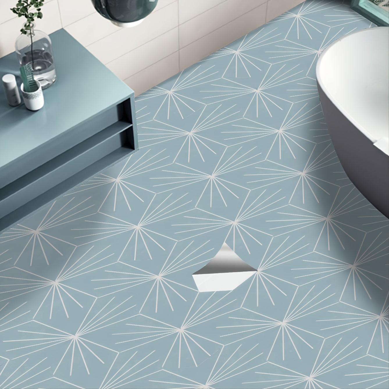 10pcs Hexagon Self Adhesive Tile Sticker, Waterproof