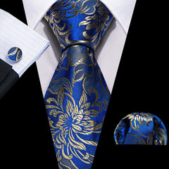 Barry Wang Men's Silk Floral Jacquard Tie Set