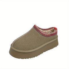 Women's Plush Lined Platform Slip-On Boots