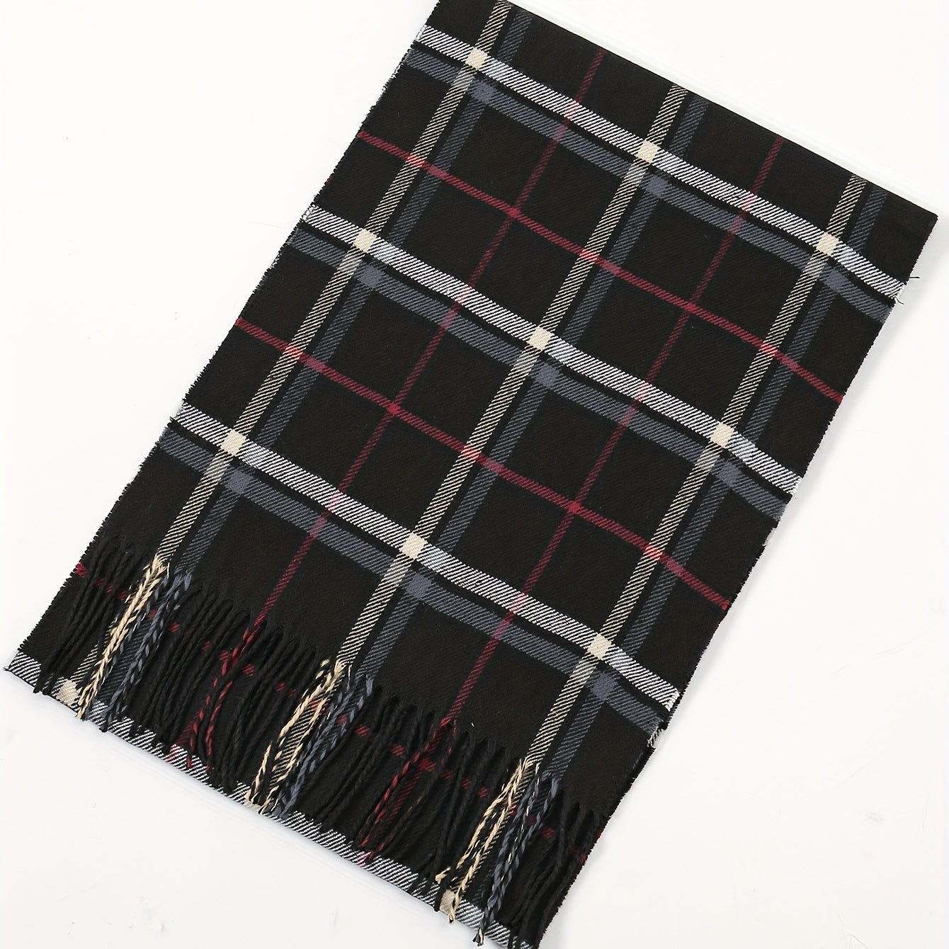 Plaid Tassel Scarf Windproof Shawl Outdoor Sunscreen Head Wrap