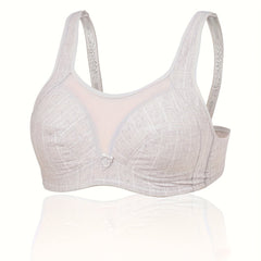 Plus Size Plaid Print Wireless Comfort Bra