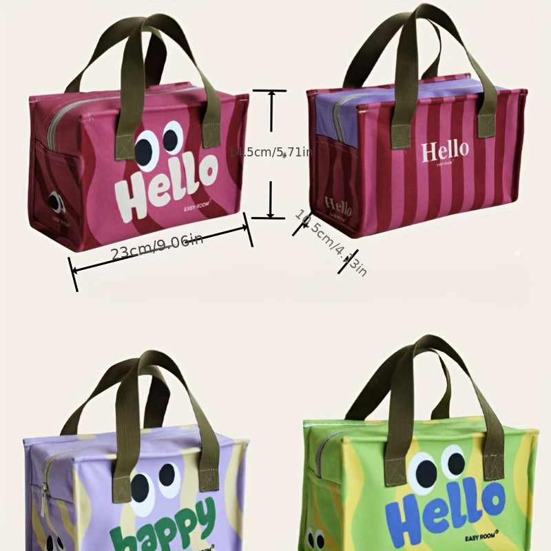 Portable Canvas Lunch Box Bag For Outdoor and School Office