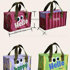 Portable Canvas Lunch Box Bag For Outdoor and School Office