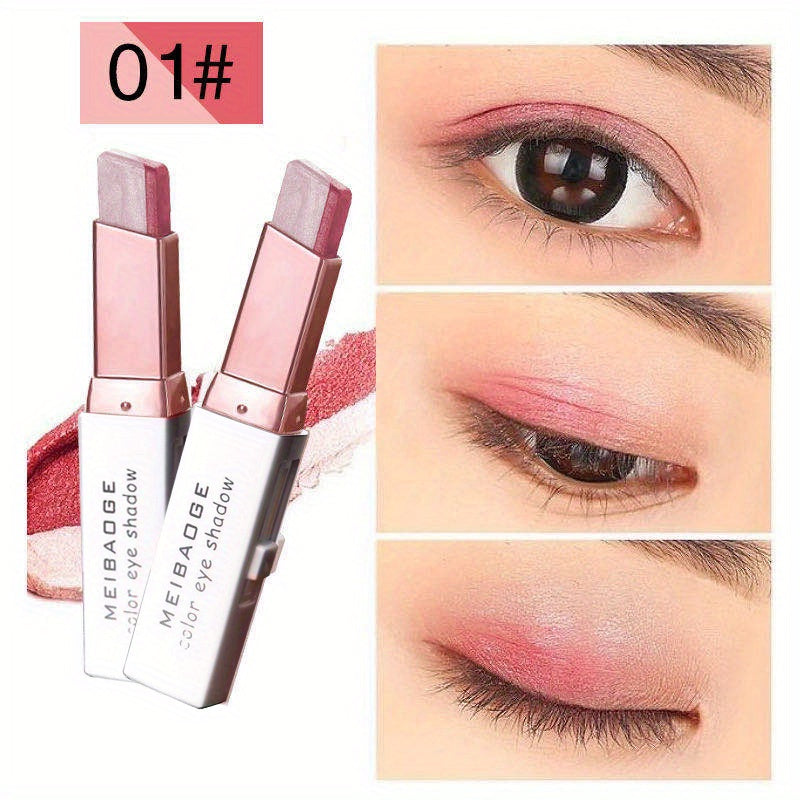 Gradient Shimmer Eyeshadow Stick Waterproof Double Colour Eye Shadow Makeup Pen