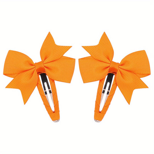 Solid Bow Snap Clip Sweet Hair Clip Style Hair Clip for Side Hair Bang Braids