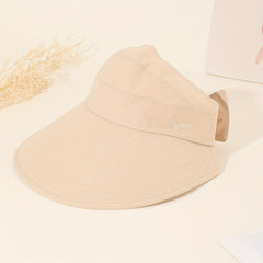 Beige Reversible Visor Hat UV Protection Sunscreen Travel Beach Hat
