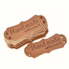 50 Pack Synthetic Leather Labels - DIY Knitting & Sewing Crafts