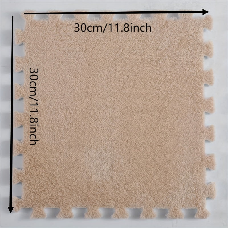 12pcs Foam Puzzle Floor Mat Interlocking Fluffy Puzzle Flooring Tiles