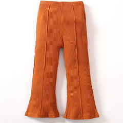 Girls Flared Corduroy Pants Comfortable Leggings For Kids