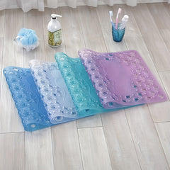 Anti-Slip Shower Stall Mat With Drain Holes & Suction Cup