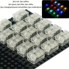 14pcs Light Up Bricks Accessory Kit Multicolored LED Light Bricks Set