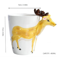 1PC Ceramic Animal Coffee Mug With 3D Handle 450ml Hand Painted