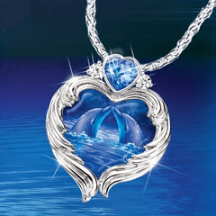 Dolphin Crystal Pendant Necklace Clavicle Chain Birthday Gift