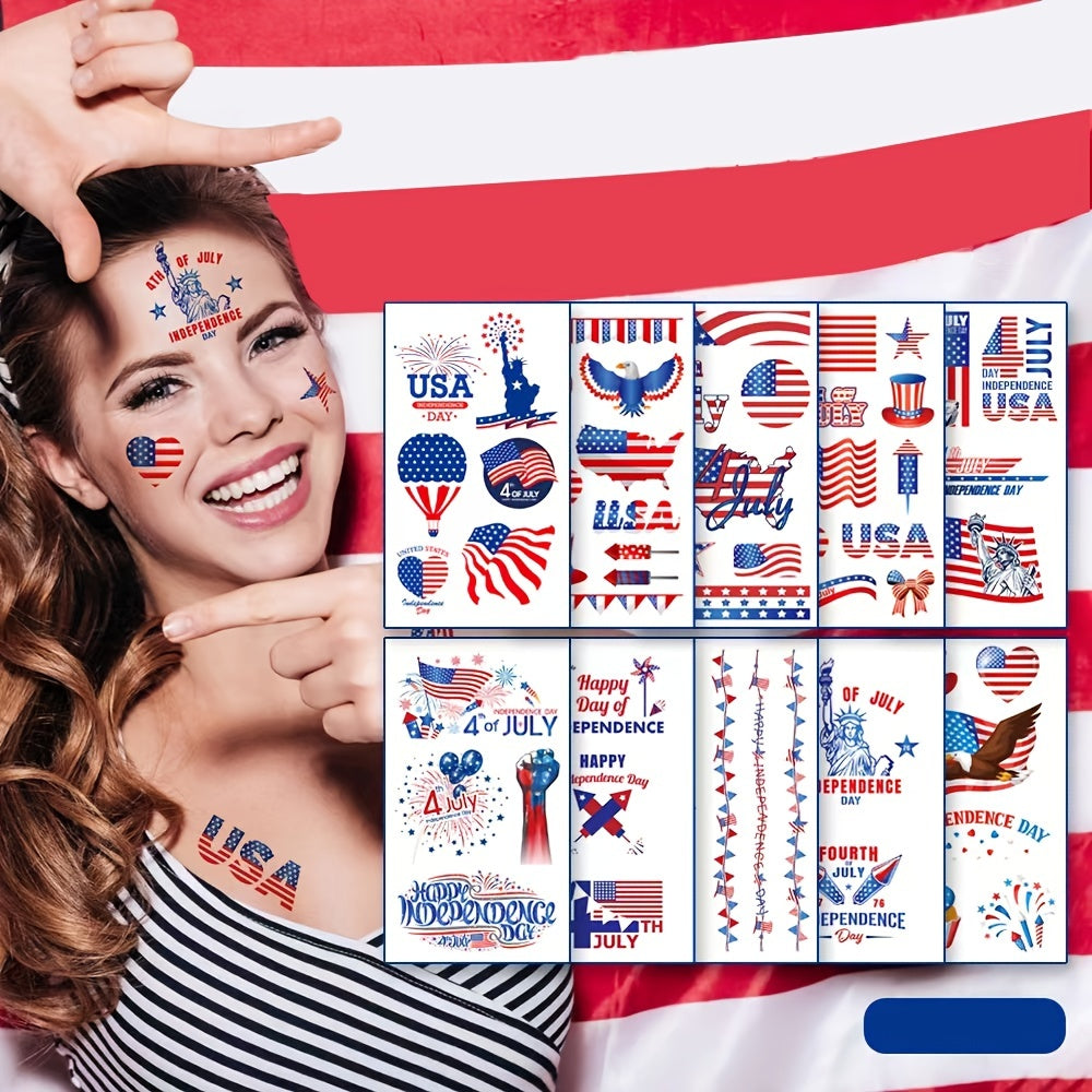 Patriotic Party Favors American Flag Glasses Stickers Circle Bracelet