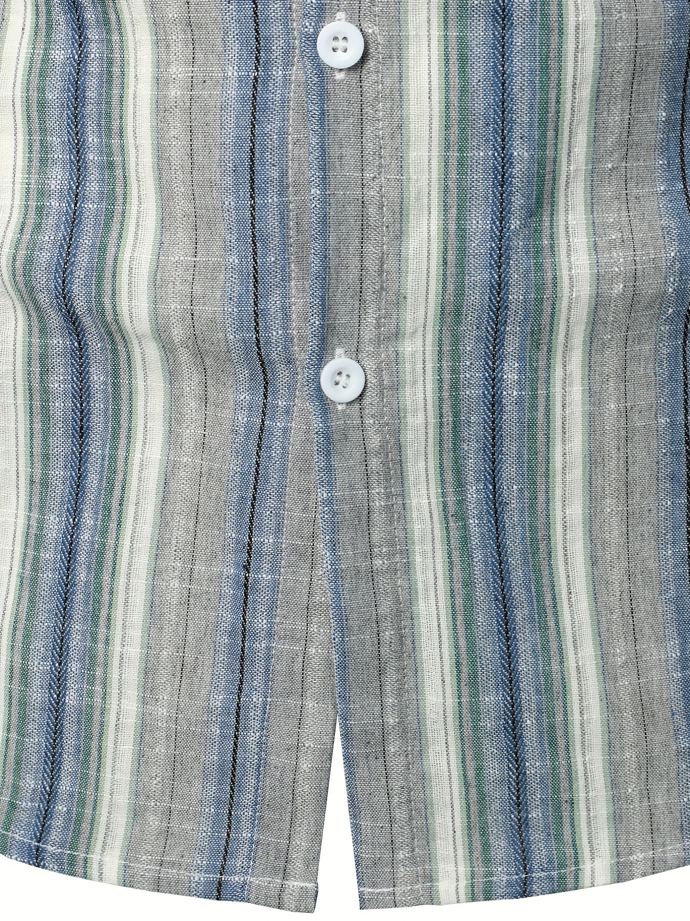 Vertical Striped Men's Shirt Short Sleeves Casual Button Up