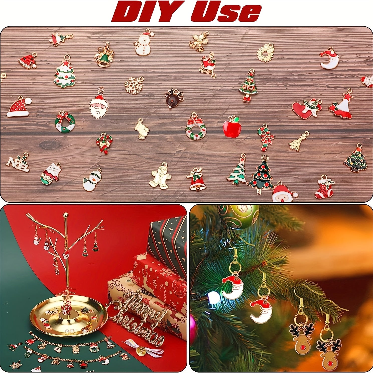 30 50pcs Christmas Enamel DIY Jewelry Making Supplies