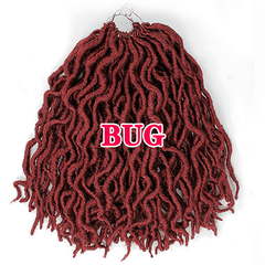 30 48cm Curved Faux Locs Dreadlocks Hair Pieces Synthetic Crochet Extensions